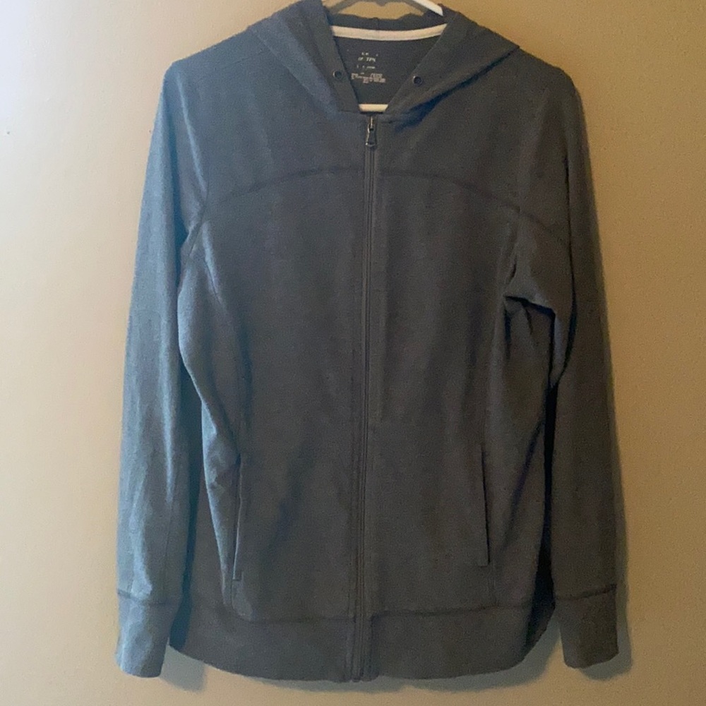 Gray athletic zip up